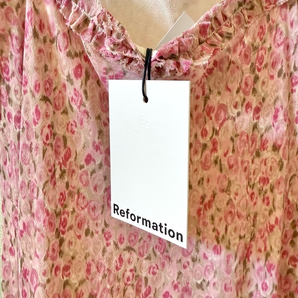 🆕 REFORMATION Imara Floral Midi Dress in Rosin Sz S - Picture 6 of 7